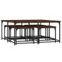 Stapelbare Couchtische, 5 Stück, Holzwerkstoff, Raucheiche von , Couchtisch - Ref: Foro24-835336, Preis: 77,92 €, Rabatt: %