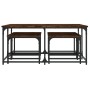 Stapelbare Couchtische, 5 Stück, Holzwerkstoff, Raucheiche von , Couchtisch - Ref: Foro24-835336, Preis: 77,92 €, Rabatt: %