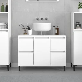 Waschbeckenschrank aus weißem Sperrholz, 80 x 33 x 60 cm von , Badezimmerwaschtische - Ref: Foro24-821276, Preis: 84,87 €, Ra...