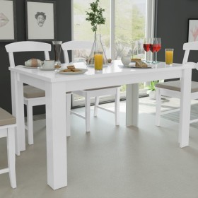 Weißer Esstisch 140x80x75 cm von vidaXL, Küchen- und Esstische - Ref: Foro24-243056, Preis: 131,13 €, Rabatt: %