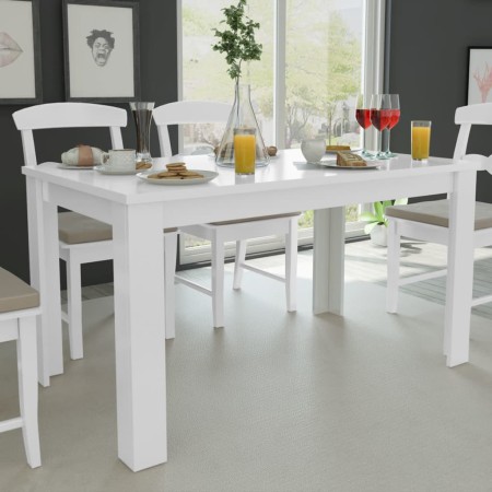 Weißer Esstisch 140x80x75 cm von vidaXL, Küchen- und Esstische - Ref: Foro24-243056, Preis: 131,13 €, Rabatt: %