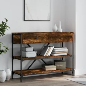 Console table drawers shelves engineered wood smoked oak by , Side tables - Ref: Foro24-833405, Price: 95,03 €, Discount: %