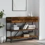 Console table drawers shelves engineered wood smoked oak by , Side tables - Ref: Foro24-833405, Price: 95,03 €, Discount: %