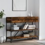 Konsolentisch, Schubladen, Regale, Holzwerkstoff, geräucherte Eiche von , Seitentische - Ref: Foro24-833405, Preis: 96,45 €, ...