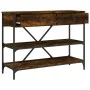 Console table drawers shelves engineered wood smoked oak by , Side tables - Ref: Foro24-833405, Price: 95,03 €, Discount: %