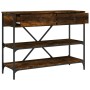 Konsolentisch, Schubladen, Regale, Holzwerkstoff, geräucherte Eiche von , Seitentische - Ref: Foro24-833405, Preis: 96,45 €, ...