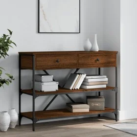 Console table drawers shelves engineered wood brown oak by , Side tables - Ref: Foro24-833407, Price: 104,14 €, Discount: %