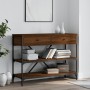 Console table drawers shelves engineered wood brown oak by , Side tables - Ref: Foro24-833407, Price: 105,78 €, Discount: %