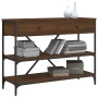 Console table drawers shelves engineered wood brown oak by , Side tables - Ref: Foro24-833407, Price: 105,78 €, Discount: %