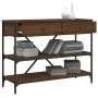 Console table drawers shelves engineered wood brown oak by , Side tables - Ref: Foro24-833407, Price: 104,14 €, Discount: %