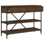 Console table drawers shelves engineered wood brown oak by , Side tables - Ref: Foro24-833407, Price: 104,14 €, Discount: %