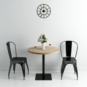 Round MDF and steel bistro bar table 80x75 cm oak color by , Kitchen and dining tables - Ref: Foro24-245613, Price: 148,08 €,...