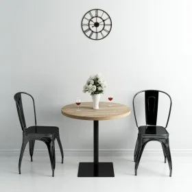Round MDF and steel bistro bar table 80x75 cm oak color by , Kitchen and dining tables - Ref: Foro24-245613, Price: 135,90 €,...