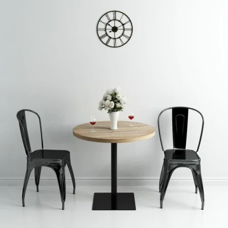 Round MDF and steel bistro bar table 80x75 cm oak color by , Kitchen and dining tables - Ref: Foro24-245613, Price: 135,90 €,...