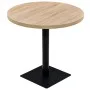 Round MDF and steel bistro bar table 80x75 cm oak color by , Kitchen and dining tables - Ref: Foro24-245613, Price: 135,90 €,...