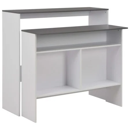 Bar table with 2 white and gray tops 130x40x120 cm by , Kitchen and dining tables - Ref: Foro24-280221, Price: 185,63 €, Disc...