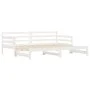 Trundle sofa bed solid white pine wood 90x200 cm by , Beds and slatted bases - Ref: Foro24-836148, Price: 200,34 €, Discount: %