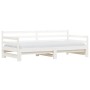 Sofá cama nido madera maciza de pino blanco 90x200 cm de , Camas y somieres - Ref: Foro24-836148, Precio: 200,04 €