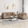 2-teilige Sofagarnitur aus Cappuccino-Kunstleder mit Kissen von , Sofas - Ref: Foro24-3201392, Preis: 492,05 €, Rabatt: %