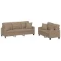 Cappuccino synthetic leather 2-piece sofa set with cushions by , Sofas - Ref: Foro24-3201392, Price: 485,25 €, Discount: %