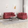 Sofa set with cushions 2 pieces red synthetic leather by , Sofas - Ref: Foro24-3201371, Price: 486,17 €, Discount: %