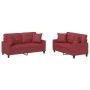 Sofa set with cushions 2 pieces red synthetic leather by , Sofas - Ref: Foro24-3201371, Price: 479,04 €, Discount: %