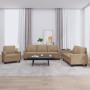 3-teilige Sofagarnitur aus Cappuccino-Kunstleder mit Kissen von , Sofas - Ref: Foro24-3201402, Preis: 575,29 €, Rabatt: %