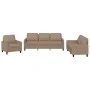 Cappuccino synthetic leather 3-piece sofa set with cushions by , Sofas - Ref: Foro24-3201402, Price: 566,98 €, Discount: %
