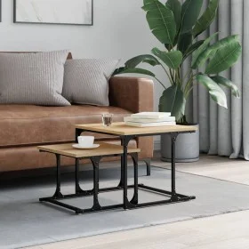 Stackable coffee table 2 pieces engineered wood Sonoma oak by , Coffee table - Ref: Foro24-833369, Price: 43,33 €, Discount: %