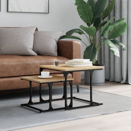 Stackable coffee table 2 pieces engineered wood Sonoma oak by , Coffee table - Ref: Foro24-833369, Price: 43,89 €, Discount: %