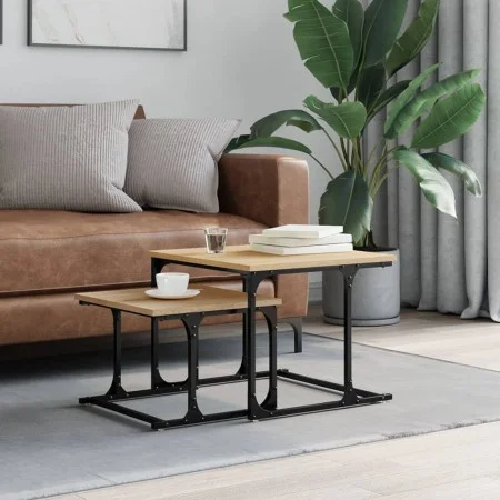 Stackable coffee table 2 pieces engineered wood Sonoma oak by , Coffee table - Ref: Foro24-833369, Price: 43,33 €, Discount: %