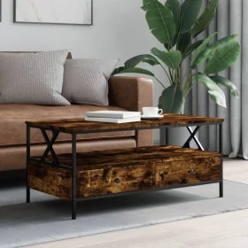 Smoked oak engineered wood coffee table 100x51x45 cm by , Coffee table - Ref: Foro24-835301, Price: 95,05 €, Discount: %