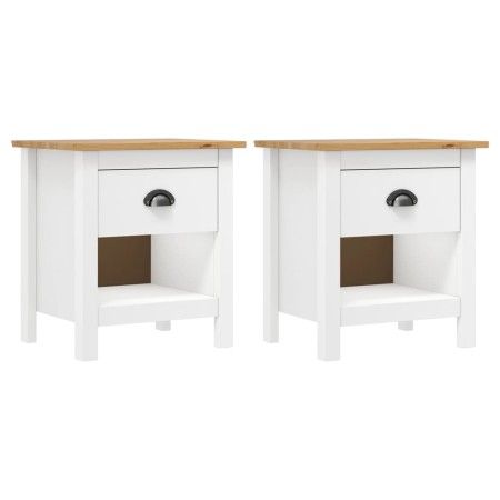 Mesitas de noche 2 uds Hill madera maciza de pino 46x35x49,5 cm de vidaXL, Mesitas de noche - Ref: Foro24-288970, Precio: 84,...