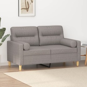 2-seater sofa with taupe gray fabric cushions 120 cm by , Sofas - Ref: Foro24-3200820, Price: 213,52 €, Discount: %