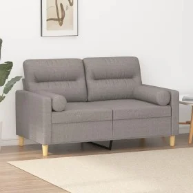 2-seater sofa with taupe gray fabric cushions 120 cm by , Sofas - Ref: Foro24-3200820, Price: 243,25 €, Discount: %