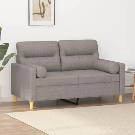 2-seater sofa with taupe gray fabric cushions 120 cm by , Sofas - Ref: Foro24-3200820, Price: 243,25 €, Discount: %
