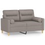 Sofá de 2 plazas con cojines tela gris taupe 120 cm de , Sofás - Ref: Foro24-3200820, Precio: 213,41 €