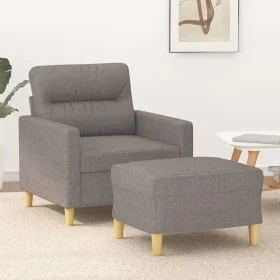 Armchair with footstool in gray taupe fabric, 60 cm. by , Sofas - Ref: Foro24-3201072, Price: 208,98 €, Discount: %