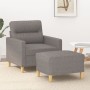 Armchair with footstool in gray taupe fabric, 60 cm. by , Sofas - Ref: Foro24-3201072, Price: 183,57 €, Discount: %