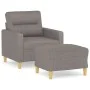 Armchair with footstool in gray taupe fabric, 60 cm. by , Sofas - Ref: Foro24-3201072, Price: 208,98 €, Discount: %