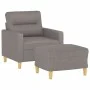 Armchair with footstool in gray taupe fabric, 60 cm. by , Sofas - Ref: Foro24-3201072, Price: 208,98 €, Discount: %