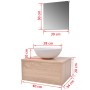 Beiges 3-teiliges Möbel- und Waschbeckenset von vidaXL, Badezimmermöbel - Ref: Foro24-272226, Preis: 126,93 €, Rabatt: %
