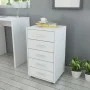 Office chest of drawers with wheels 5 white drawers by vidaXL, Lockers and storage cabinets - Ref: Foro24-243064, Price: 80,1...