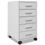 Office chest of drawers with wheels 5 white drawers by vidaXL, Lockers and storage cabinets - Ref: Foro24-243064, Price: 80,1...