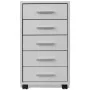 Office chest of drawers with wheels 5 white drawers by vidaXL, Lockers and storage cabinets - Ref: Foro24-243064, Price: 80,1...