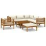 Garden furniture 8 pcs cream cushions solid acacia wood by , Garden sets - Ref: Foro24-3086939, Price: 1,00 €, Discount: %