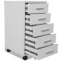 Office chest of drawers with wheels 5 white drawers by vidaXL, Lockers and storage cabinets - Ref: Foro24-243064, Price: 80,1...