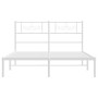 Metallbettgestell mit weißem Kopfteil 135x190 cm von , Betten und Lattenroste - Ref: Foro24-355315, Preis: 99,18 €, Rabatt: %
