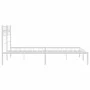 Metal bed frame with white headboard 135x190 cm by , Beds and slatted bases - Ref: Foro24-355315, Price: 97,79 €, Discount: %