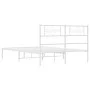 Metal bed frame with white headboard 135x190 cm by , Beds and slatted bases - Ref: Foro24-355315, Price: 97,79 €, Discount: %